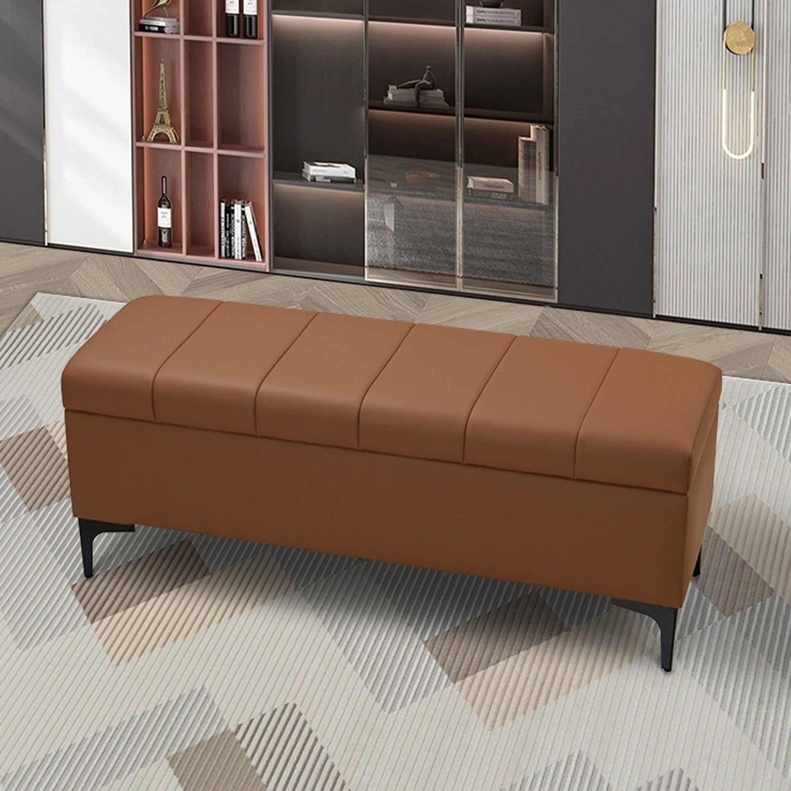 Panca contenitore con seduta, moderno salvaspazio pouf, panca camera da letto Imbottito, panca contenitore ingresso con scarpiera, panca fondo letto matrimoniale, cassapanca contenitore da interno.