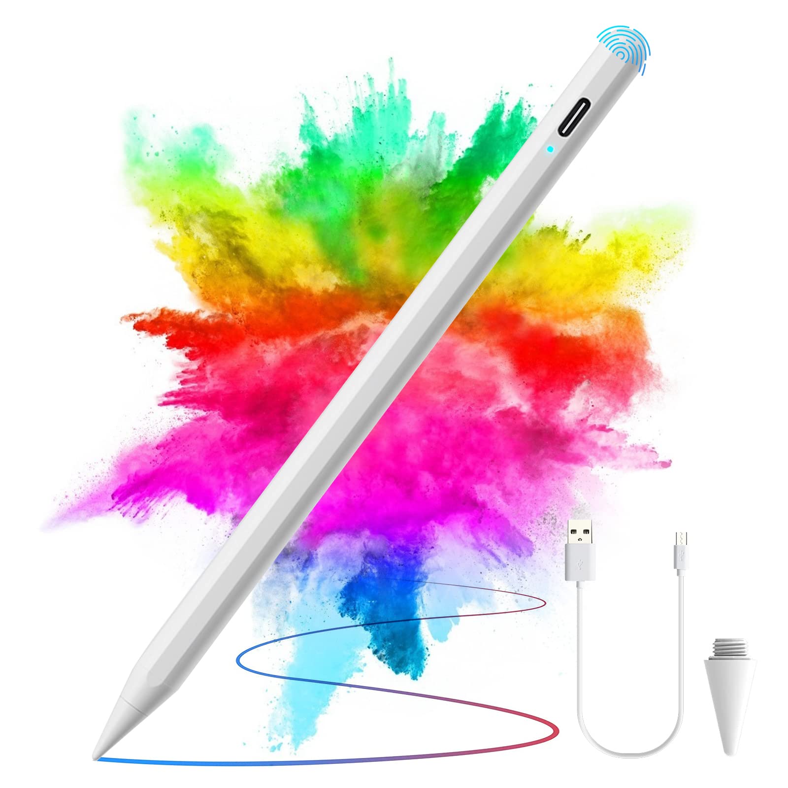 ALOCIAM Stylus Pen for iPad Precise Active Pen for iPad Pencil with Palm Rejection Tilting for iPad Pro (11/12.9 Inch), iPad 7/8th, Pad Air 3rd/4th, iPad Mini, NO OK FOR 2016 IPAD