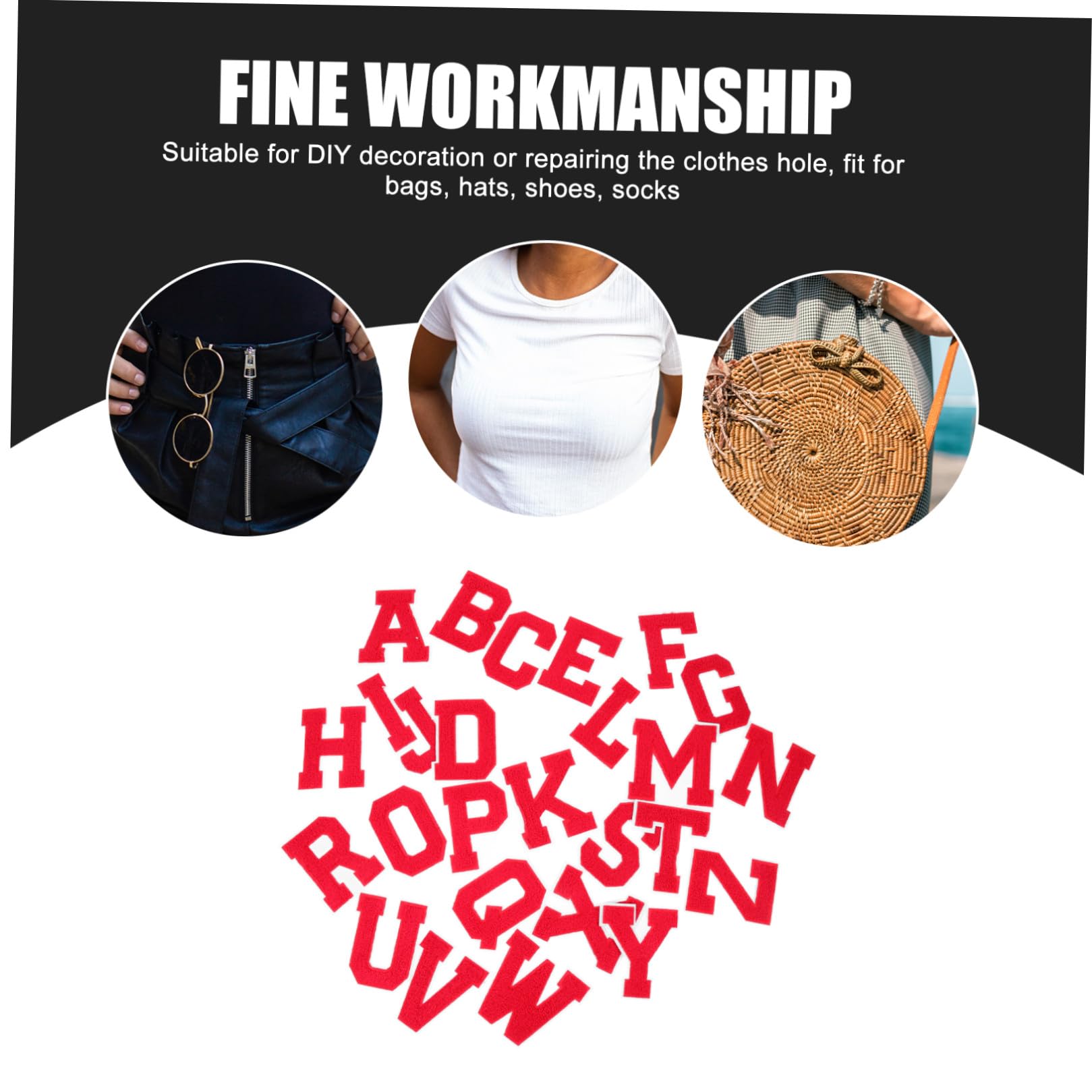 Artibetter Parches De Logotipo Bordados Con Letras Para Ropa Parches De Chenilla Para Coser Con Letras Parches Para Ropa Con Sombreros Chaquetas Adornos 26 piezas x 4