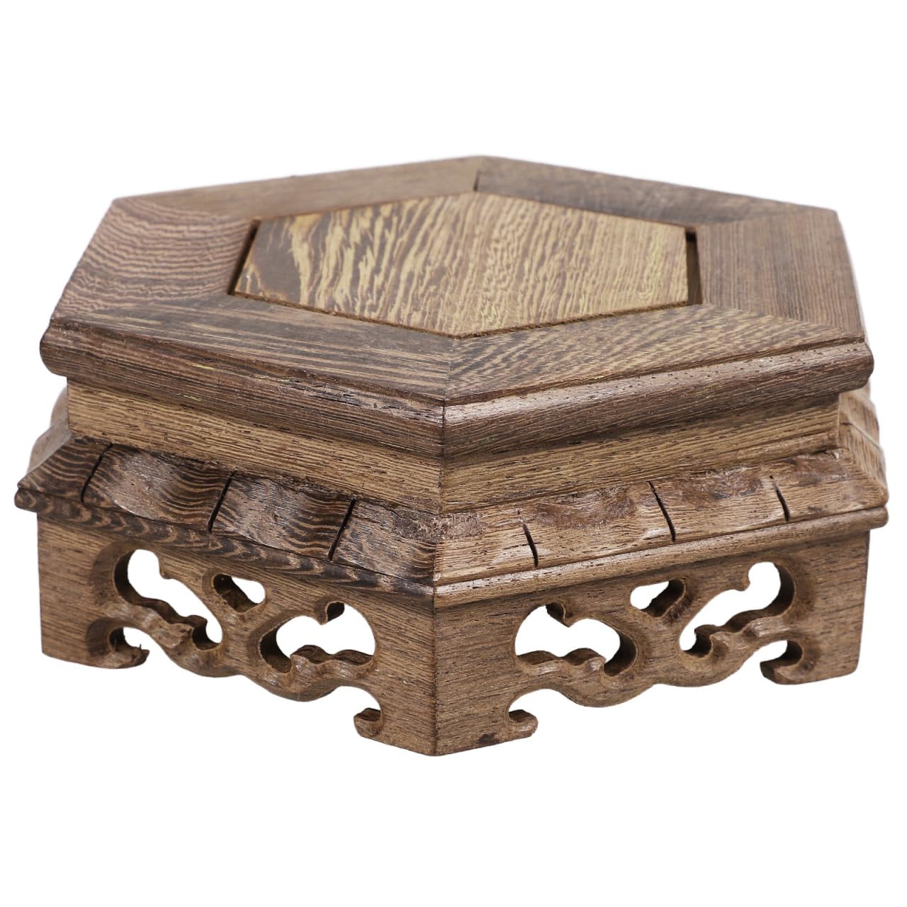 OUNONA Stone Flower Pot Base for Bonsai Wooden Rack for Indoor Outdoor Plant Display As Garden Plant Riser