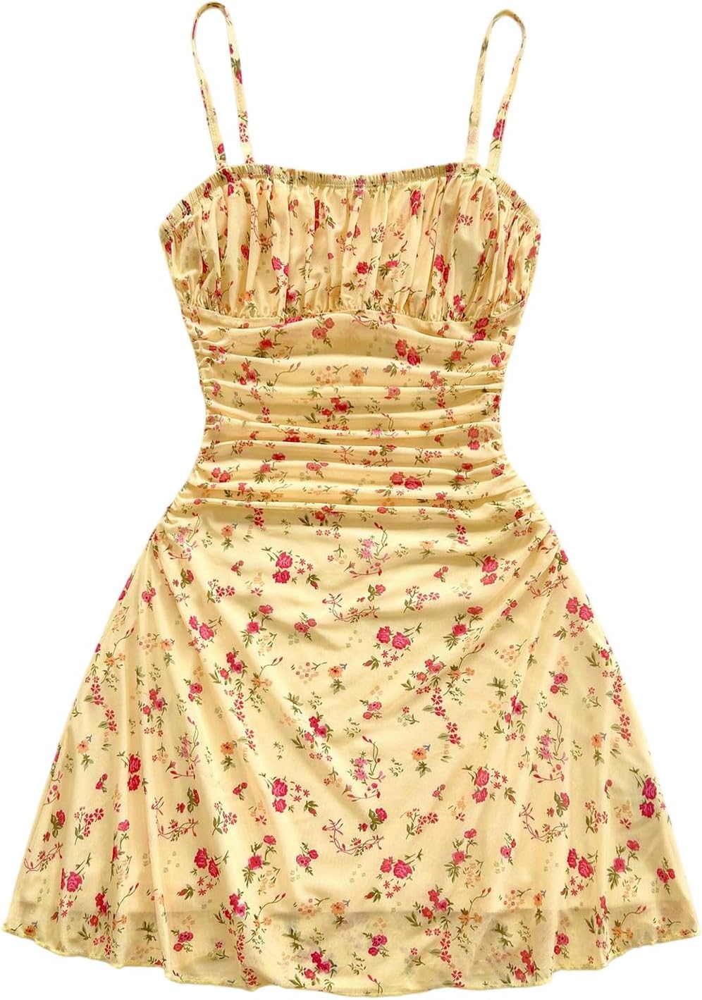 BEAUDRM Women's Floral Mini Dress Boho Summer Vacation Dress Beach Sundresses