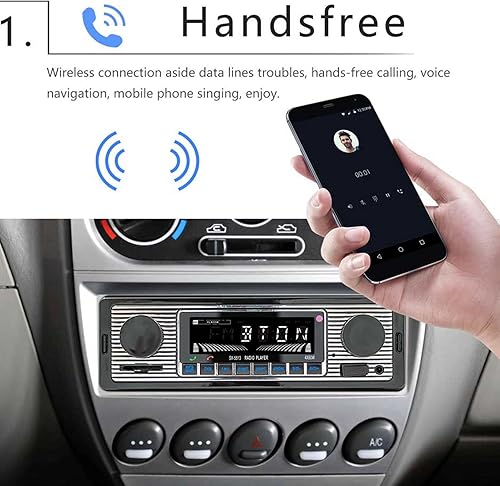 Miniatura 2 de Estéreo Bluetooth para automóvil con entradas AUX USB, reproductor de MP3 de radio para automóvil, manos que llaman para conducir vehículos (5513)