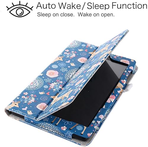 Miniatura 2 de EpicGadget Funda de poliuretano, funda inteligente para Fire 7 (12 generación) de piel sintética de alta calidad, plegable, con soporte para Fire de