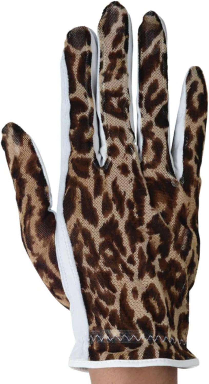 Solar Tan Fashion Glove for Women - Solar Shield SPF 10 Protection, Lightweight Cooling Summer Glove, Chic Animal Print Design for Comfort, Grace, and Style