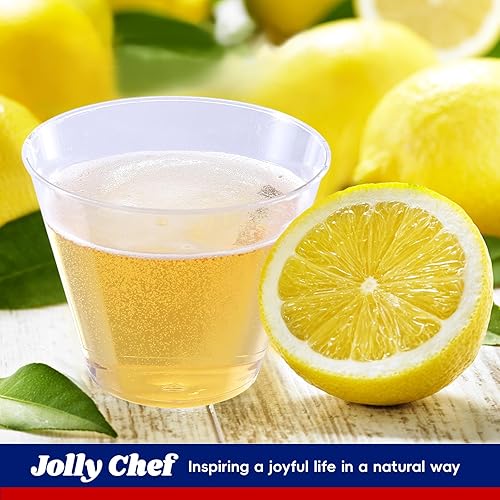 Vista 4 de JOLLY CHEF Vasos de plástico desechables transparentes de 9 onzas, paquete de 100 vasos de plástico transparente, vasos de fiesta resistentes, vasos