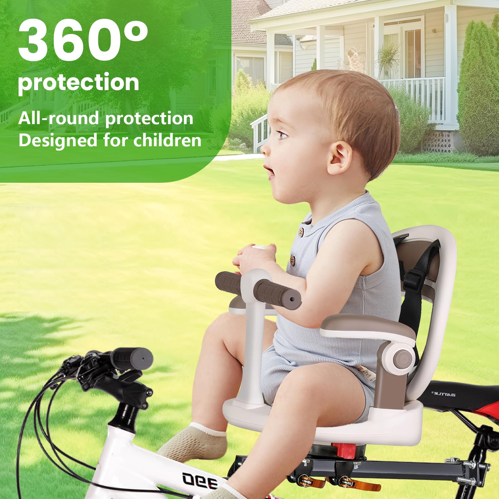auvstar Seggiolino Bici per Bambini Anteriore,Seggiolino Anteriore per Bicicletta,Adatto A Mountain Bike E Biciclette