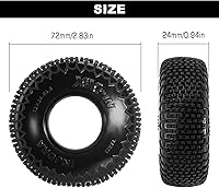 Vista 5 de INJORA Neumáticos Pin de 1.3" XHX para TRX4M SCX24, 72 * 24mm, Compuesto S5, 4 unidades (T1321)