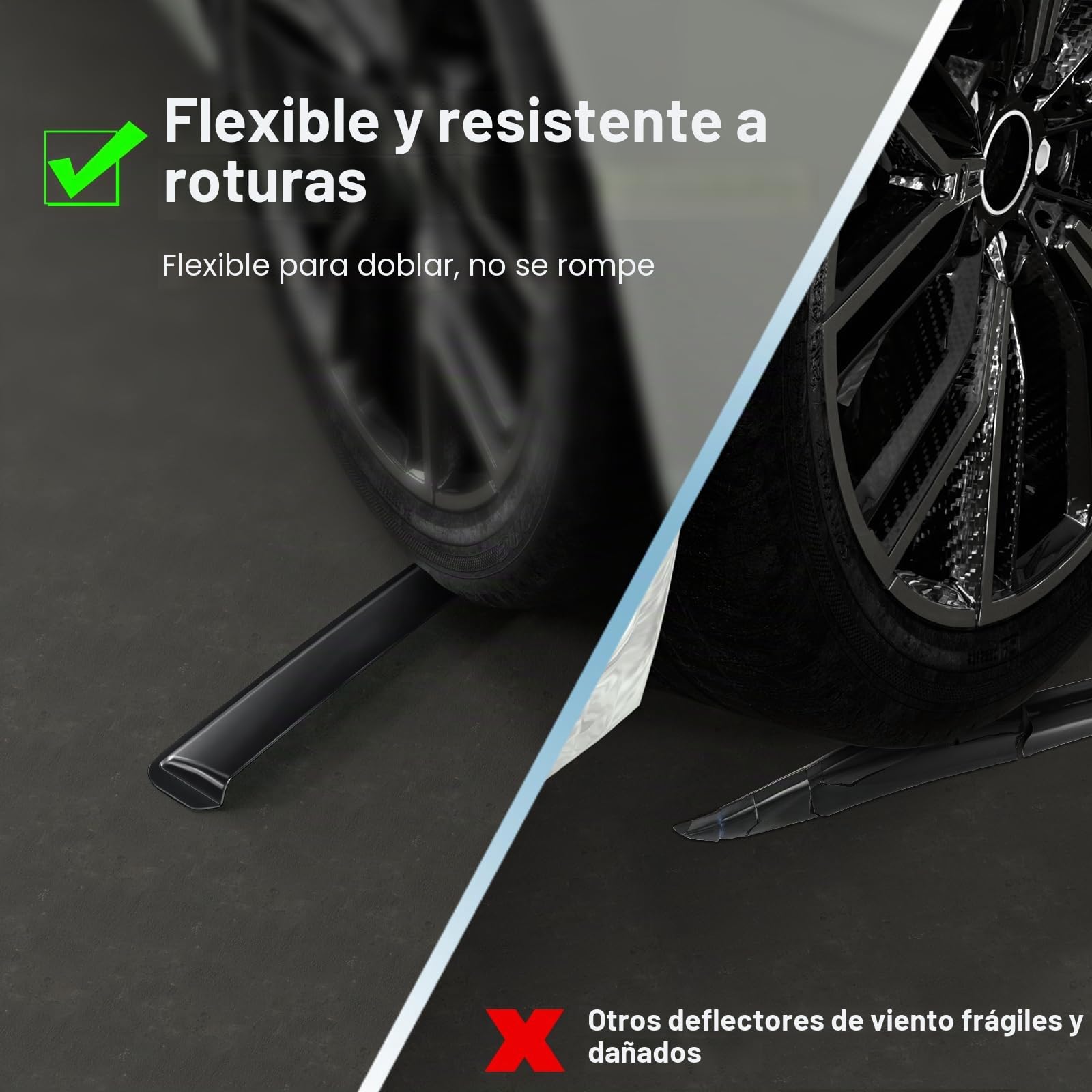 GEARMONSTER Deflectores de viento compatibles con Volkswagen T5 2003 – 2015 y T6 a partir de 2016 en adelante, 2 unidades, color negro