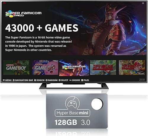 Unidad flash USB de 128 G con más de 43.000 juegos integrados, consola de juegos retro Plug and Play, consola emuladora con 74 emuladores, sistema