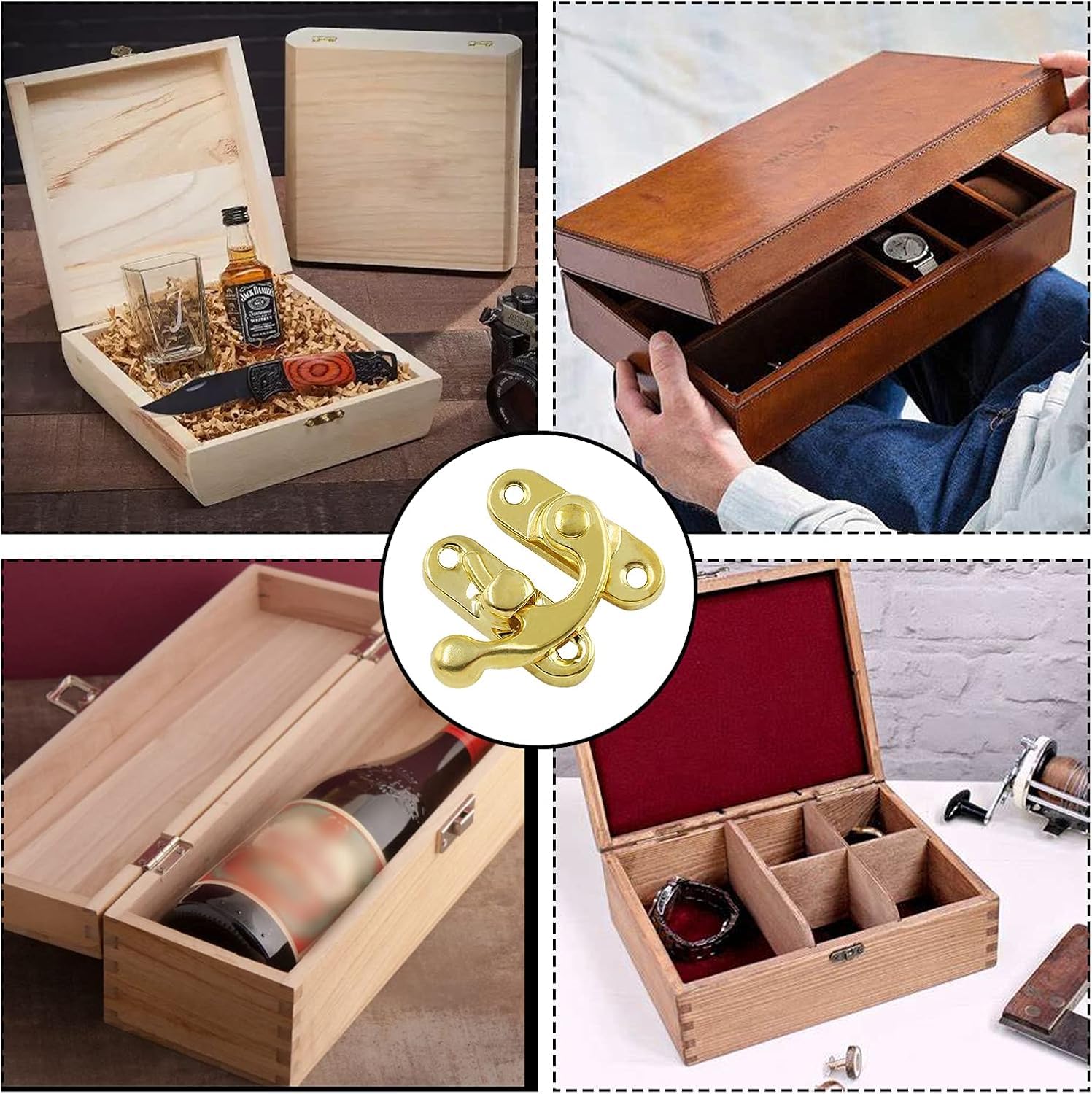 6 Pezzi Chiusura A Scatto Vintage In Rame Per Portagioie, Armadietto E Valigia | Fermo A Gancio Con Braccio Oscillante, Stile Antico