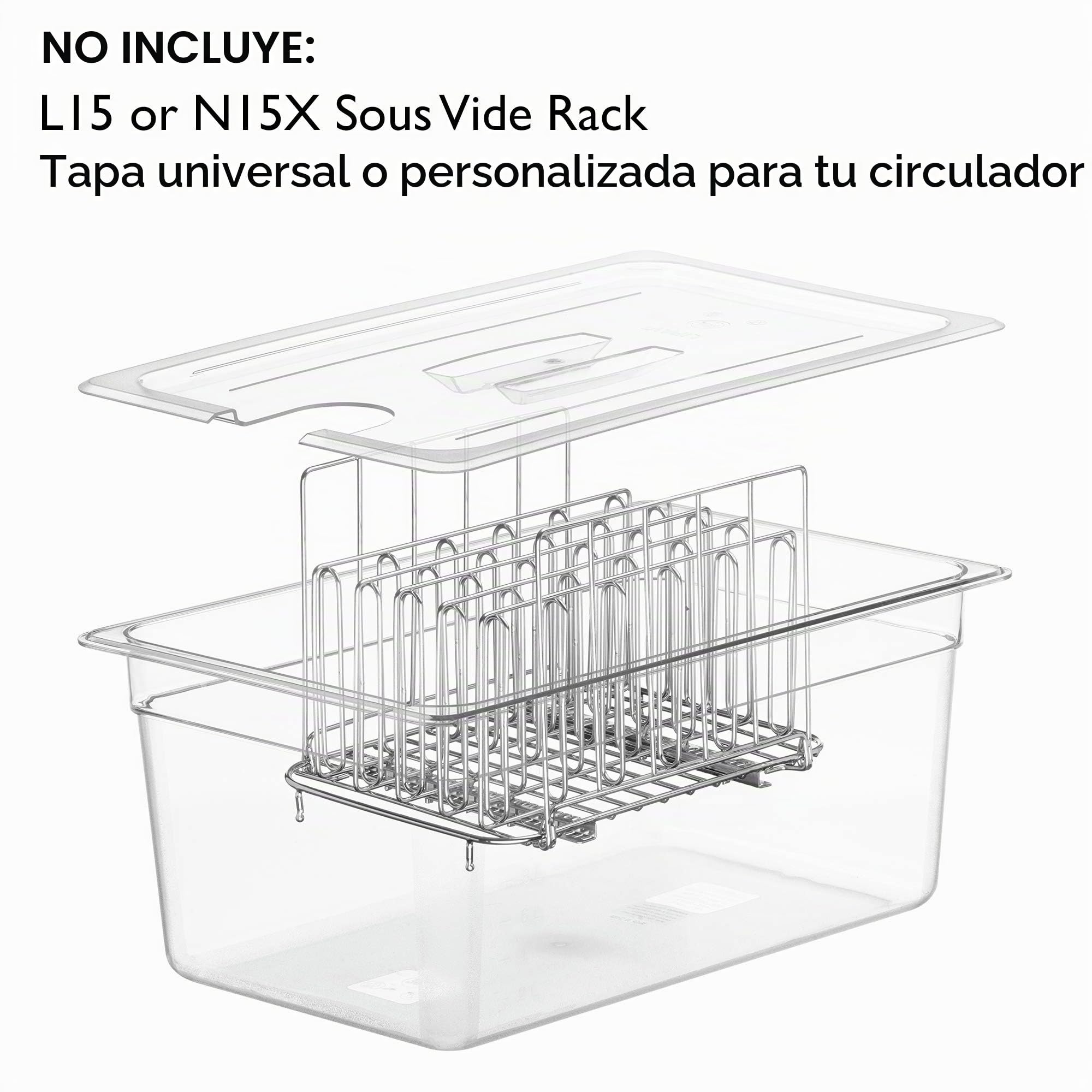 LIPAVI Contenedor Sous Vide C15-18 litros - Policarbonato, transparente - Adecuado para 2x N15X /L15