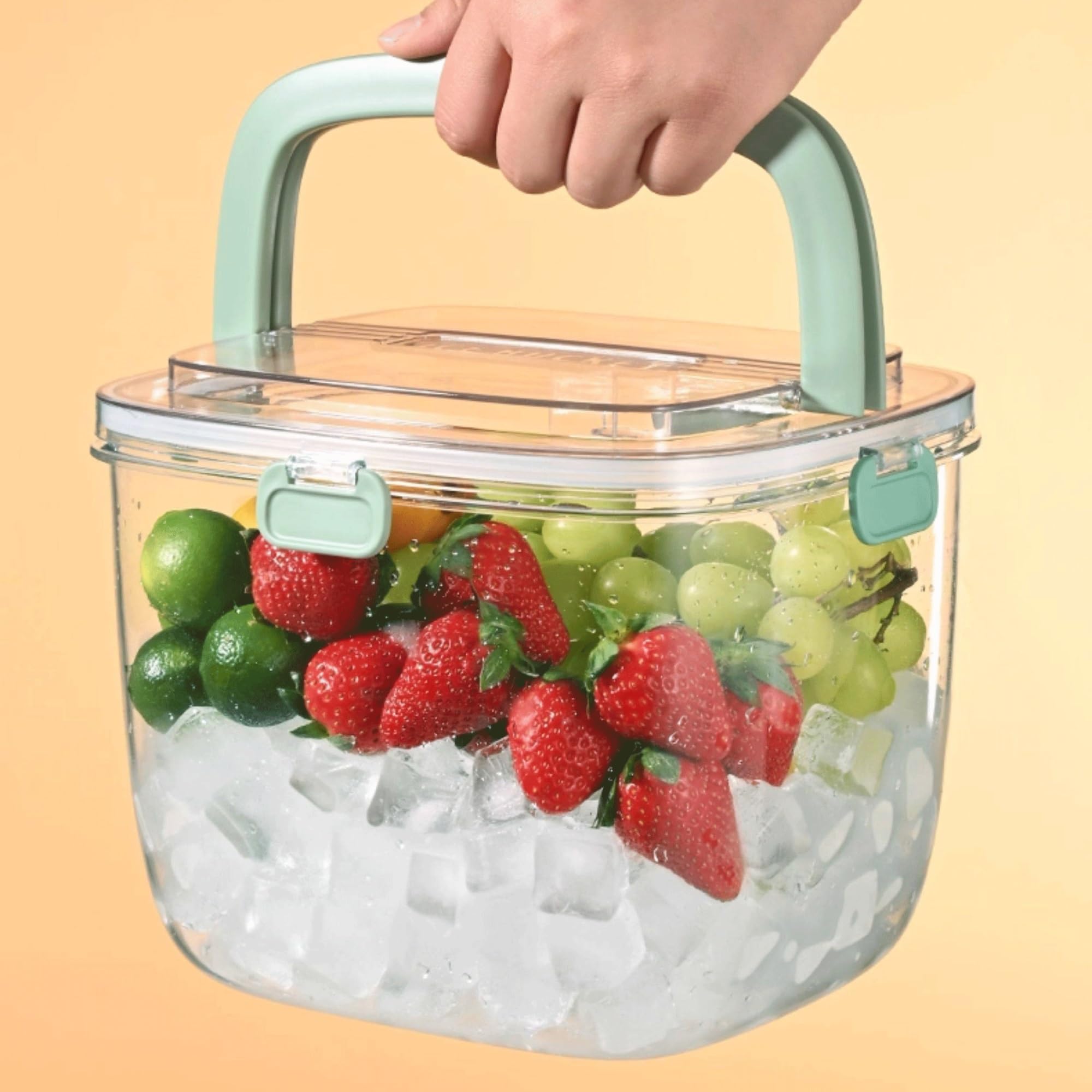 Eiskübel Transparenter Eiskübel mit Deckel und Griff, perfekt for Partys Camping Bar cooler Eiskübel