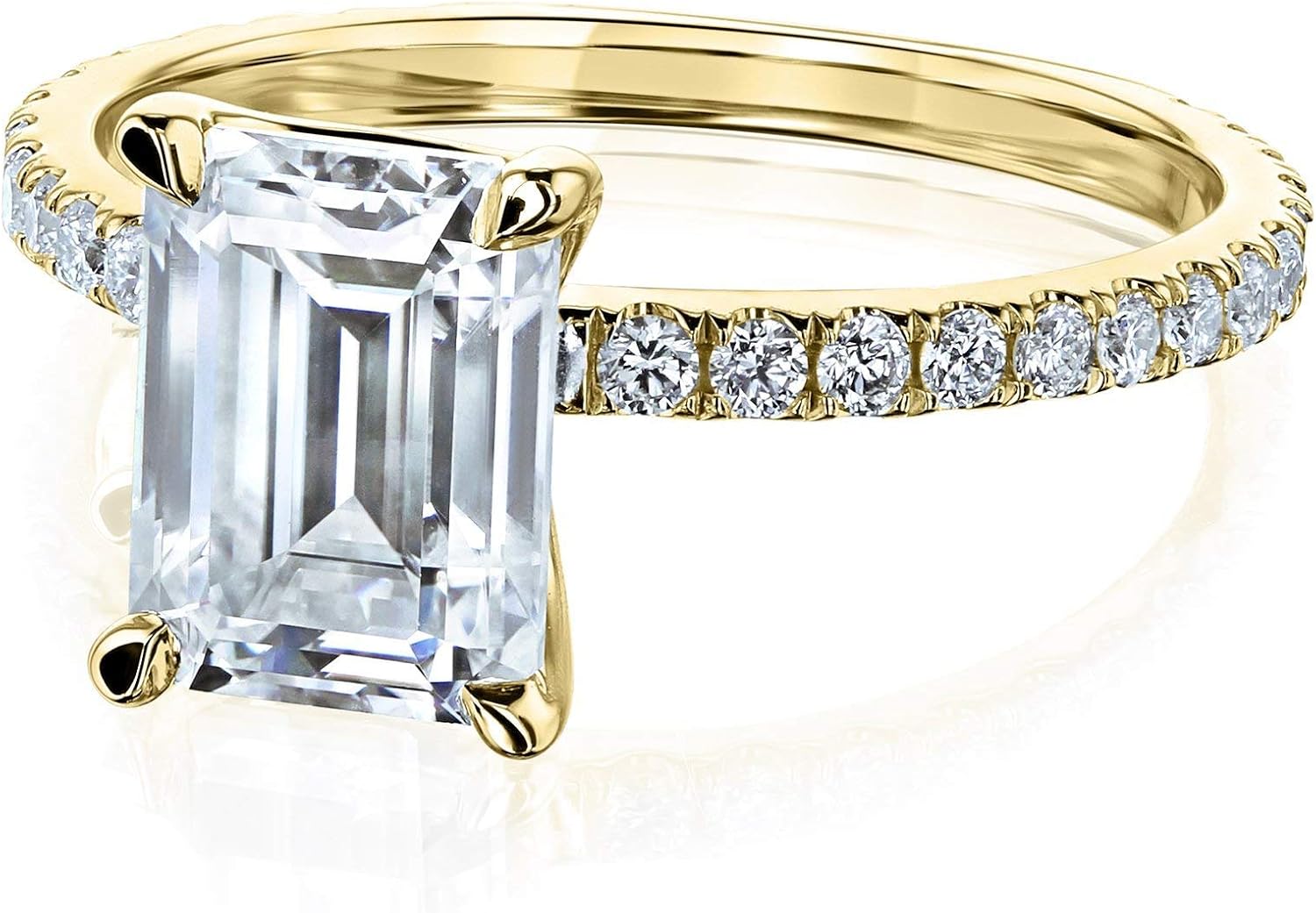 Kobelli Emerald Moissanite Butterfly Basket Engagement Ring