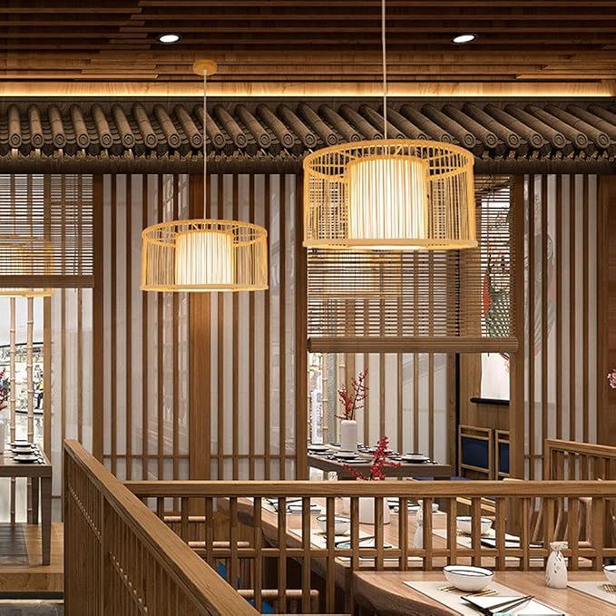 CSSYKV Eetkamer Kroonluchter Bamboe Lantaarn Hanglamp Moderne Minimalistische Houten Retro Hanglamp Japanse Stijl E27 Fittinghouder 1 Lamp Gebruikt Voor Hoteldecoratie Restaurant Verlichtingsarmatuur; photo 3