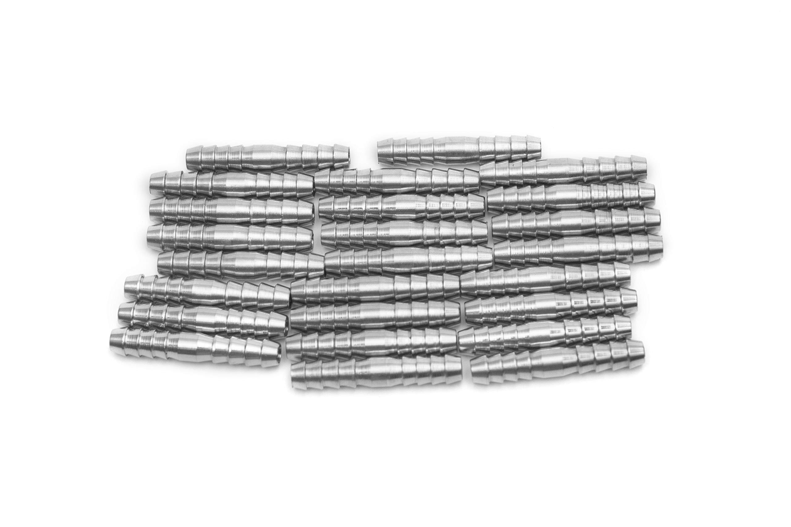 LTWFITTING Bar Production Stainless Steel 316 Barb Splicer Mender 1/4" Hose ID Fitting Air Water Fuel Boat (Pack of 25)