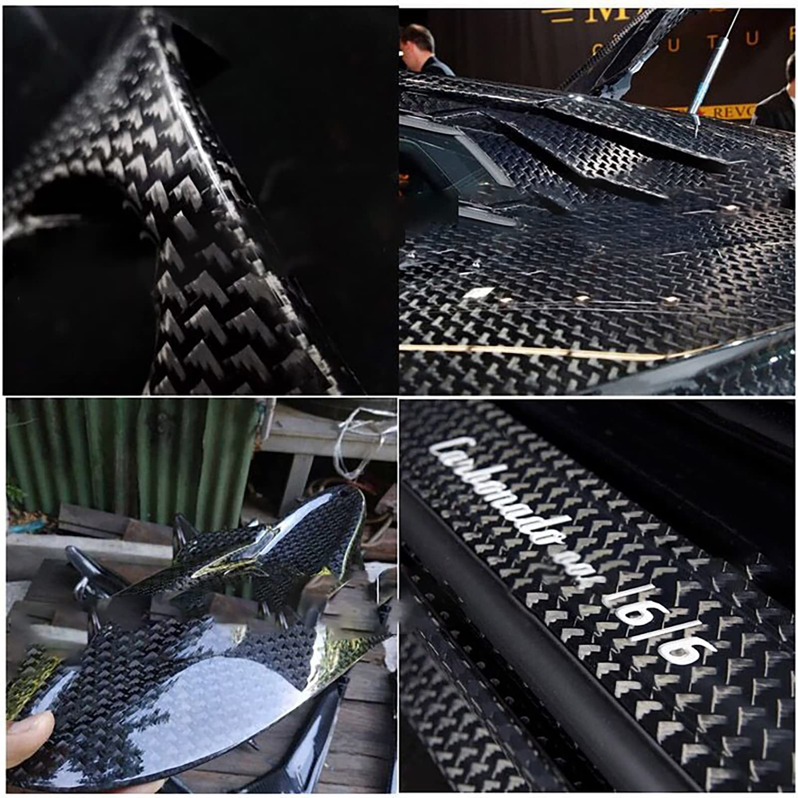 Tkanina z włókna węglowego o wymiarach 19,6 cala x 3,3 stopy — splot diagonalny 3K, 50 x 100 cm, kolor czarny(Airplane Twill 3k/240g)