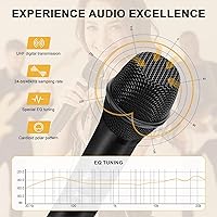 Vista 2 de Sistema de micrófono inalámbrico de 8 canales, juego de micrófono inalámbrico UHF de 500MHz con 8x5 frecuencias, rango de 240 pies, micrófono