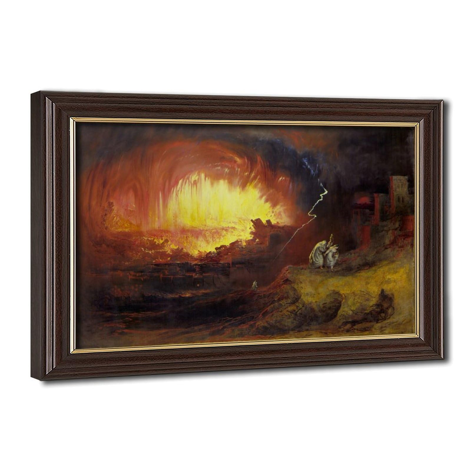 WCYB The Destruction of Sodom And Gomorrah Painting 1852 by John Martin Prints Posters Canvas Deco Paintings Wall Art For Office Living Room Hangable Frame