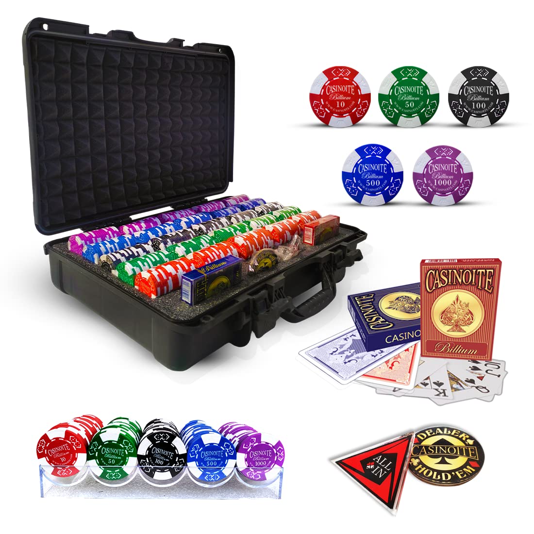 casinoite Billium Clay 500 Poker Chips Set (Black Case) (B0BVVKFR1H) Amazon Price History, Amazon Price Tracker