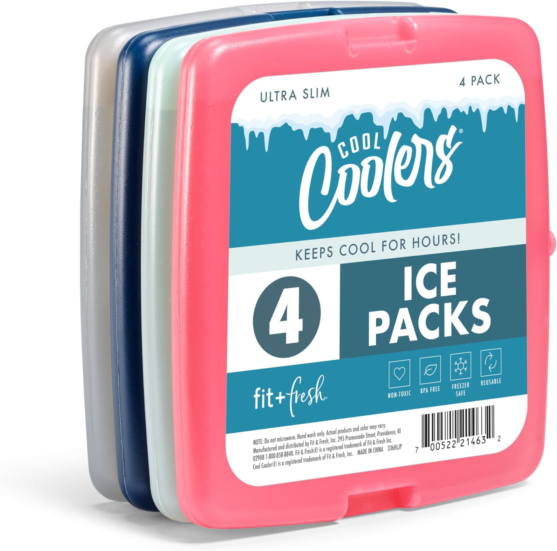 Fit & Fresh and Cool Coolers Slim Lunch Ice Pack 4 Pack 336HLJP