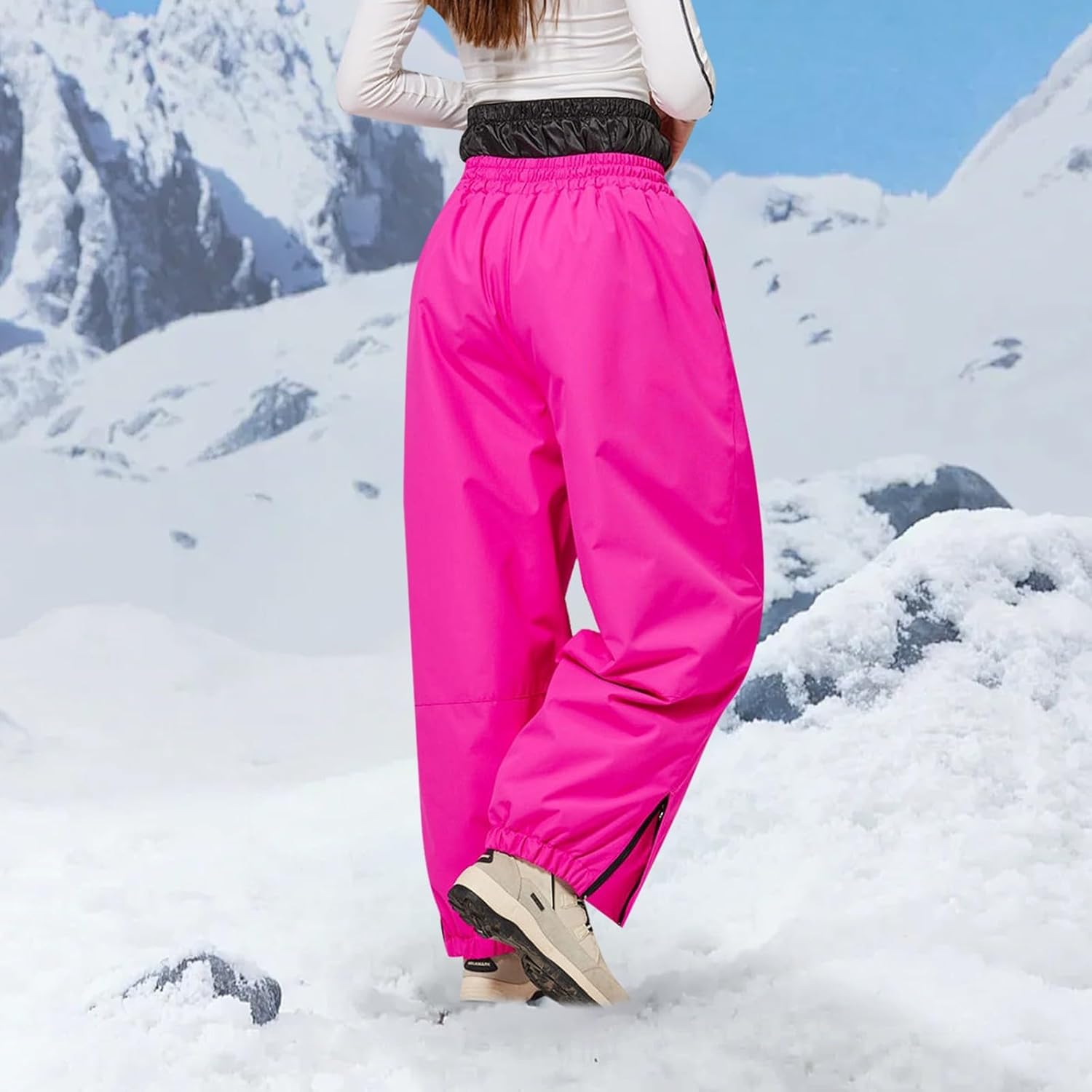 Snowpants Womens Waterproof Insulated Snowboard Pants Windproof Winter Ski Pant Baggy Ski Bib Overalls for Men Women