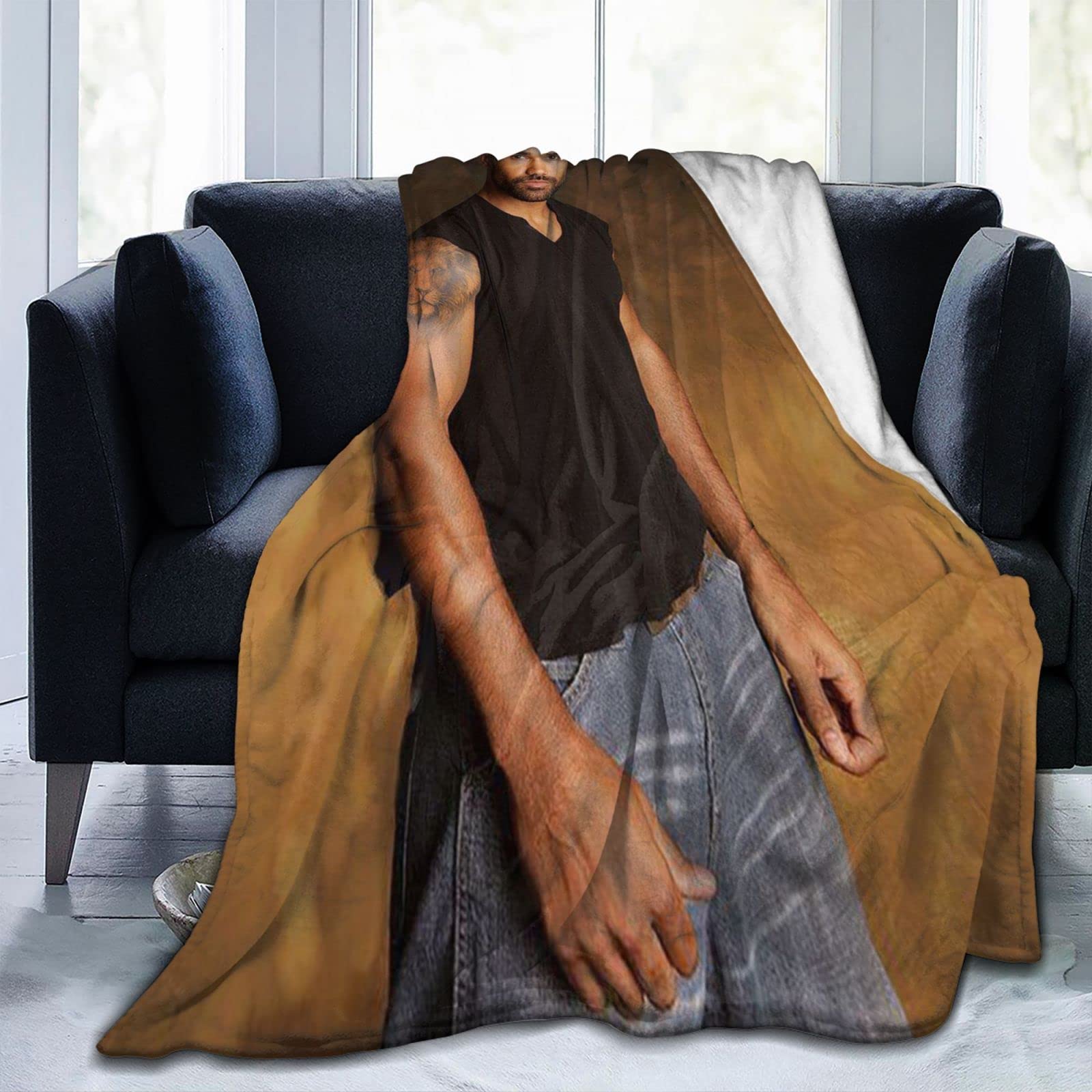 Derek Shemar Bedruckte Mikrofleece-Decke, Superweich & Leicht – Für Couch, Bett & Sofa, Schwarz
