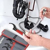 Vista 6 de 9 piezas de juego de llaves de amortiguador enrollable, llave de choque ajustable universal de acero al carbono para la mayoría de ajustes de choque