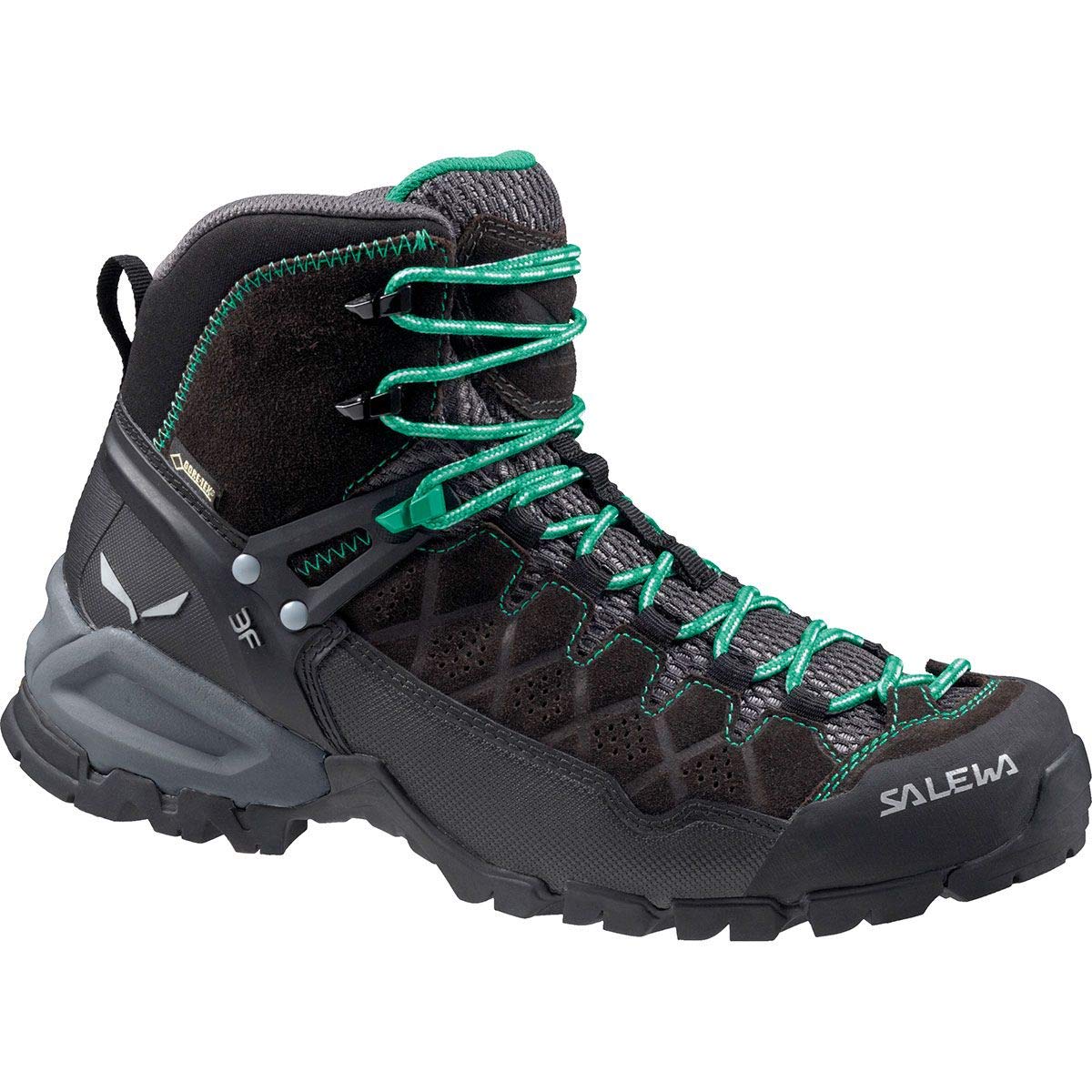 Salewa Damskie buty Alp Trainer Mid GTX Alpine Trekking Boot | Turystyka piesza, Trekking, Scrambles | Gore-Tex Wodoodporne Oddychające, Wibrująca podeszwa, zamszowa i powlekana PU Materiał wierzchni