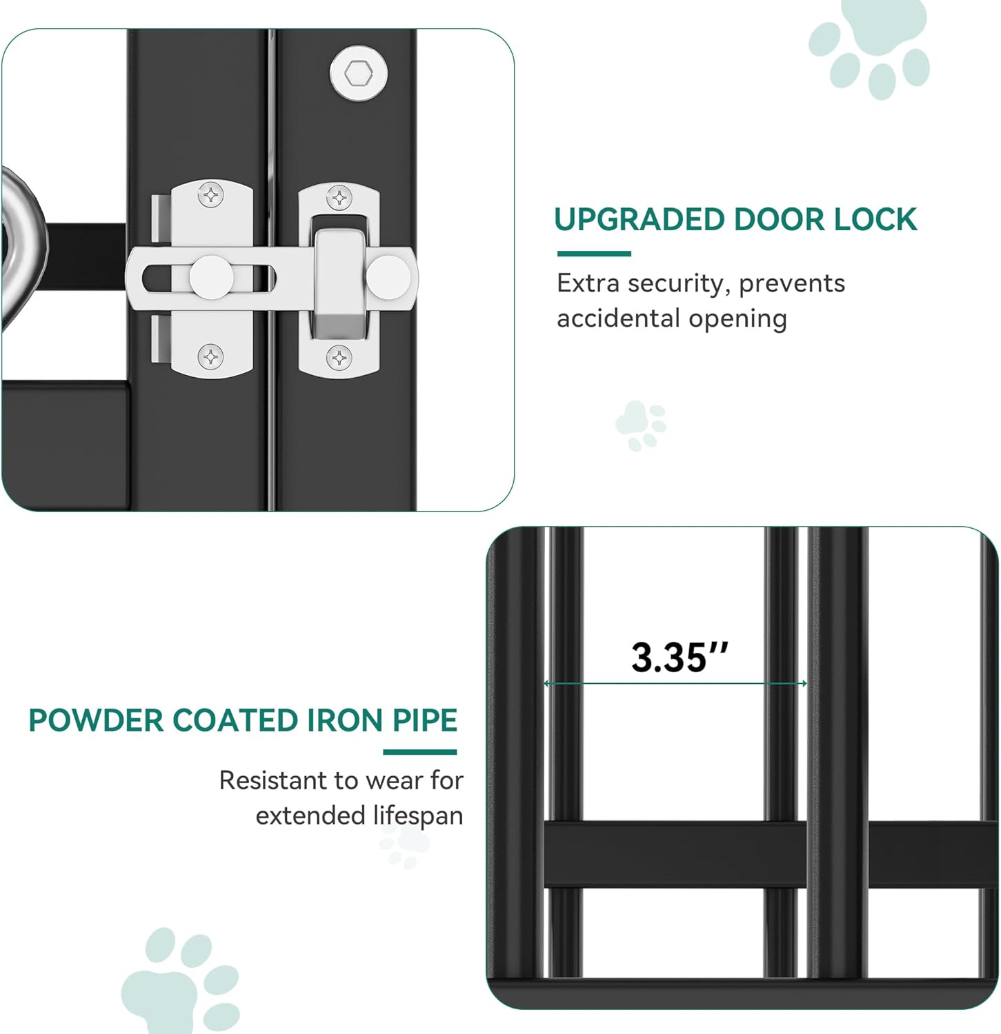 DWVO Outdoor Dog Enclosure with Rotating Feeder Bowls, 4'L x 4'W x 5'H Dog Kennel Outside with Roof, Heavy Duty Dog Cage with UV-Resistant Waterproof Cover for Small Medium Dogs