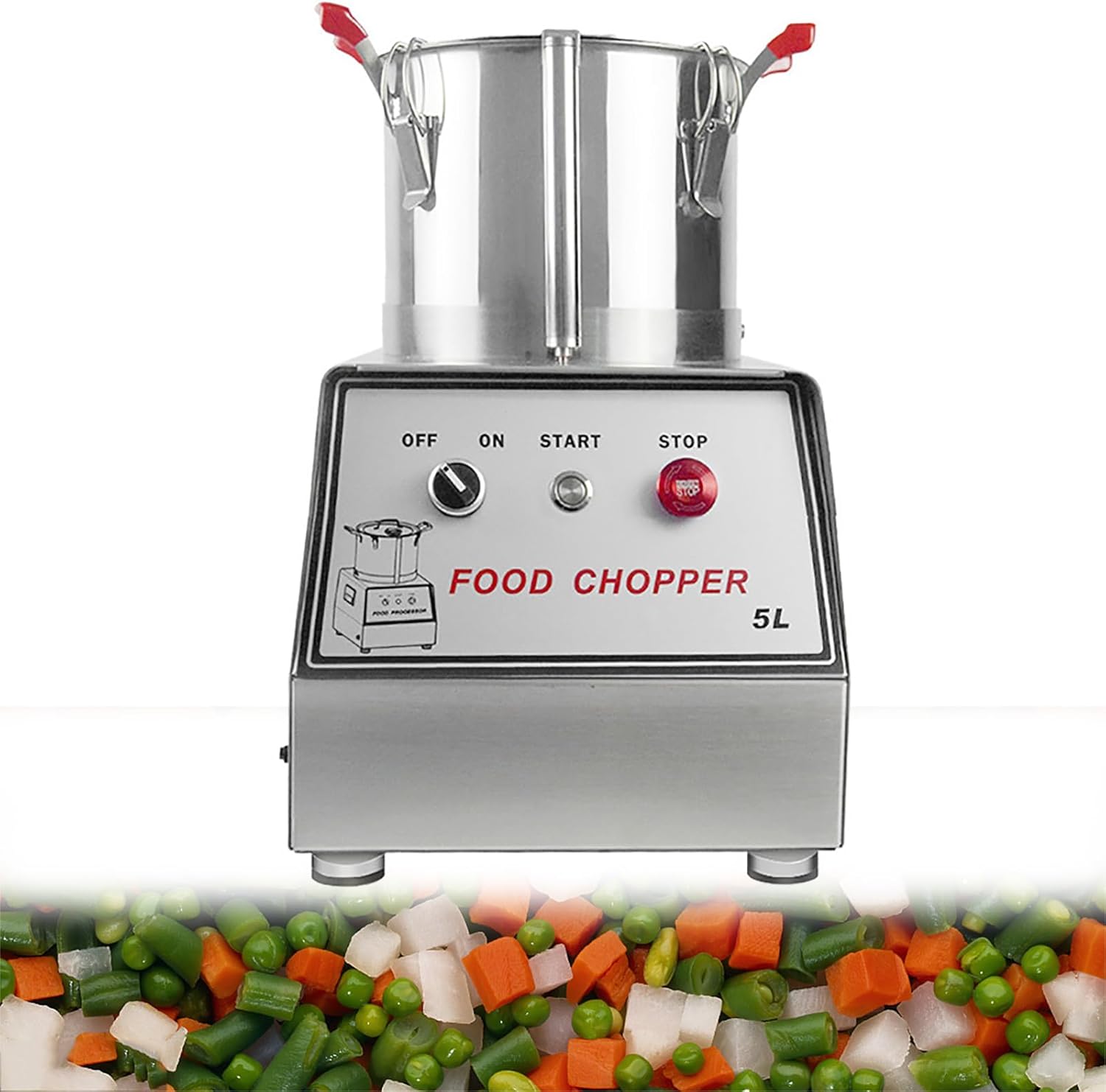 Commercial Vegetable Cutter, Commercial Food Processor, Electric Food Cutter Mixer, Stainless Steel Processor for Vegetables, Fruits, Cereals, for Meat, Fruits, Vegetables, Nuts and Ice