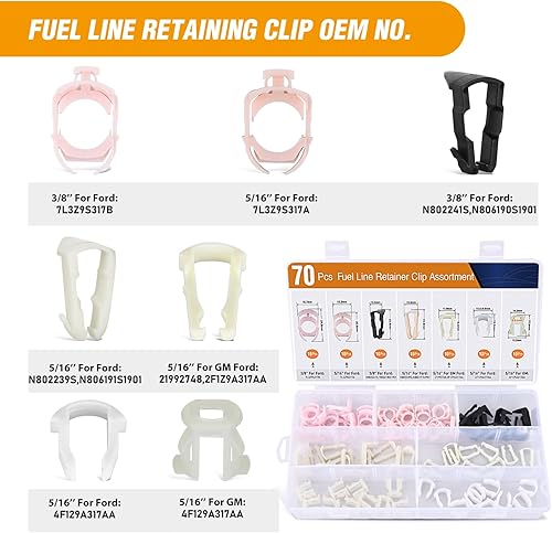 Vista 100 de GOOACC GRC-70 - 35 piezas de pernos de protección contra salpicaduras para motor, parachoques guardabarros, retenedor de empuje, clips de remache