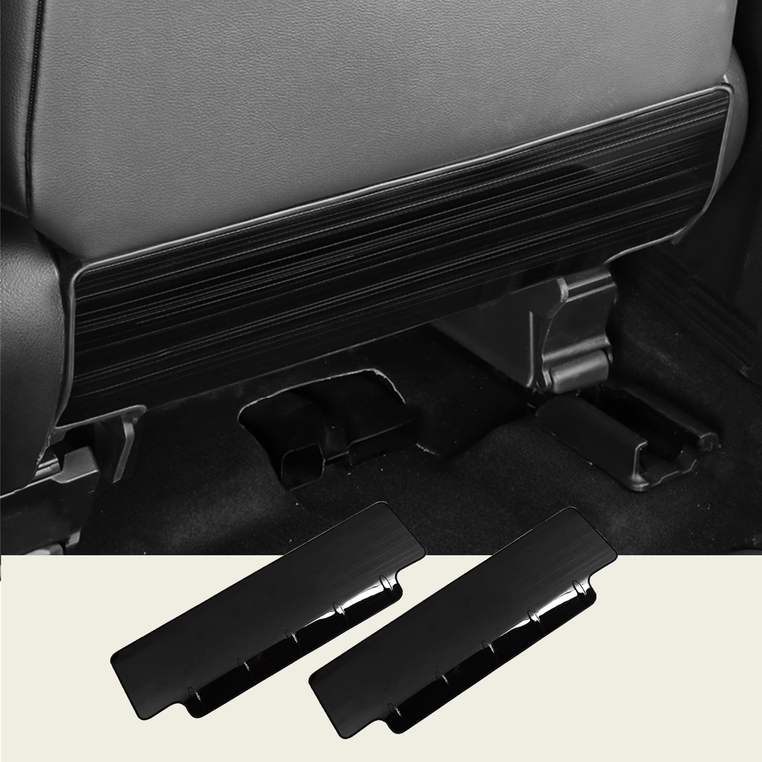JYCDC Seat Back Protector Compatible with Toyota 4Runner 2026 2025 2024-2010 Accessories Back of Seat Protector,Stainless Steel Kick Mats Back Seat Protector 2Pcs (Black)
