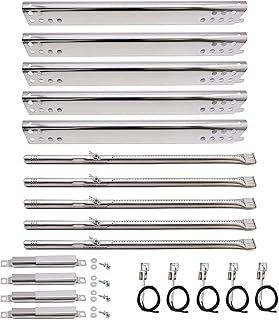 Hiorucet Barbecue Replacement Parts for Charbroil Performance 5 Burner 463347519, Charbroil 463347017, 463335517, 463276517, 463673017. BBQ Heat Shields, Burners, Carryover Tubes and Igniters.
