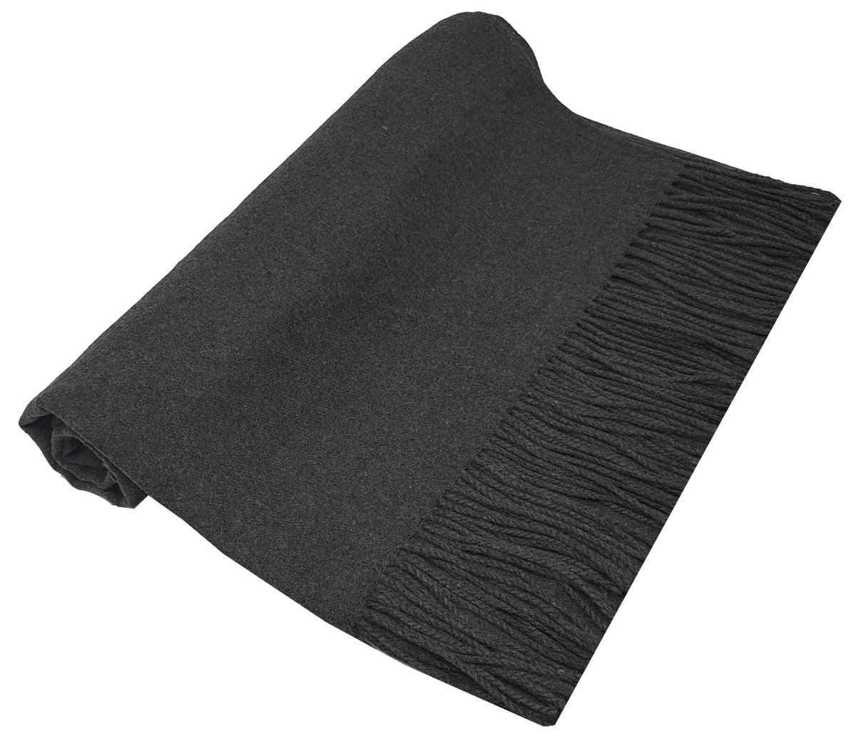 World Of Shawls Grey Winter Cashmere Feel Scarf Wrap Blanket Shawl Warm Soft Cozy (Grey)