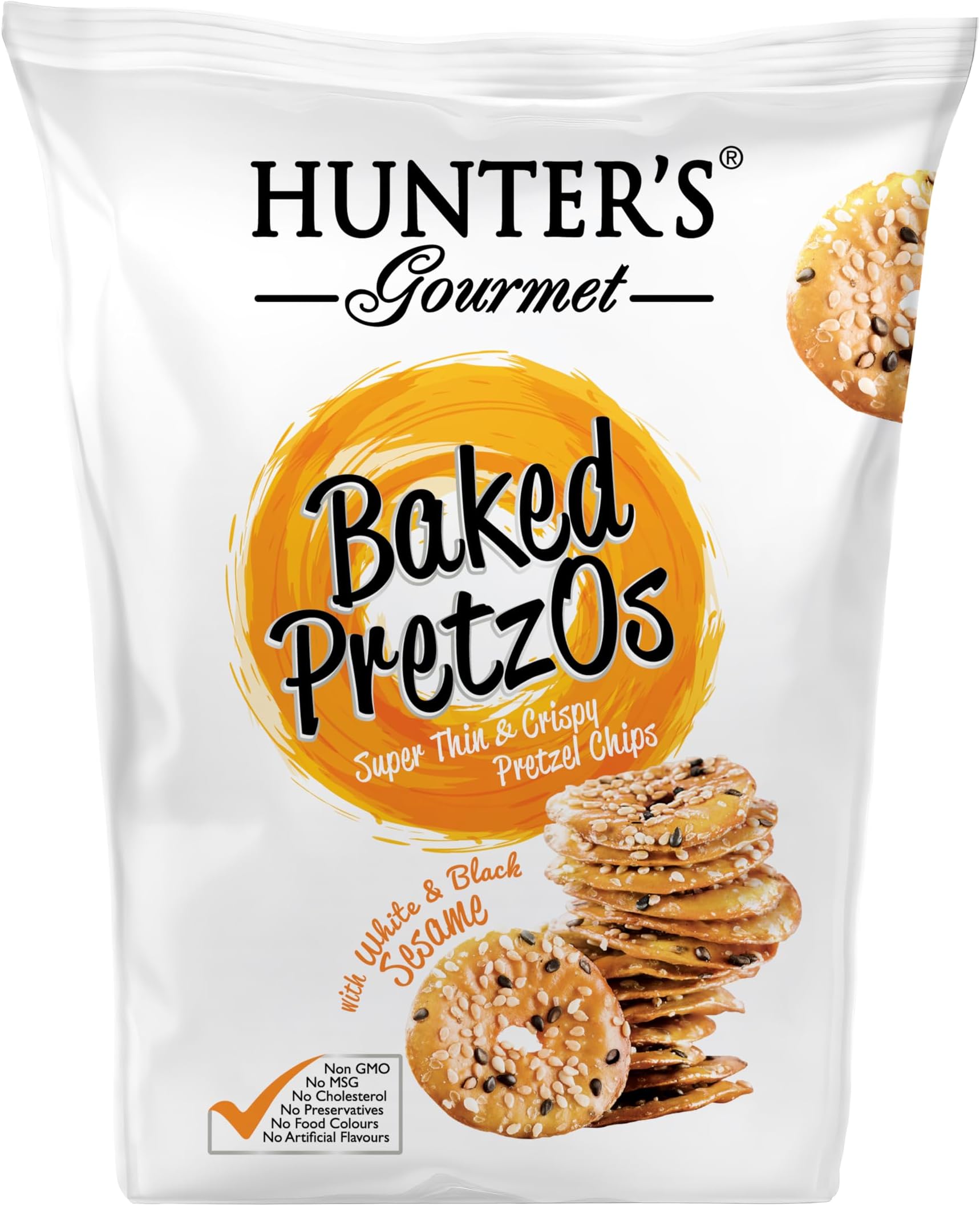 Hunter's Gourmet Baked PretzOs with White and Black Sesame 80g