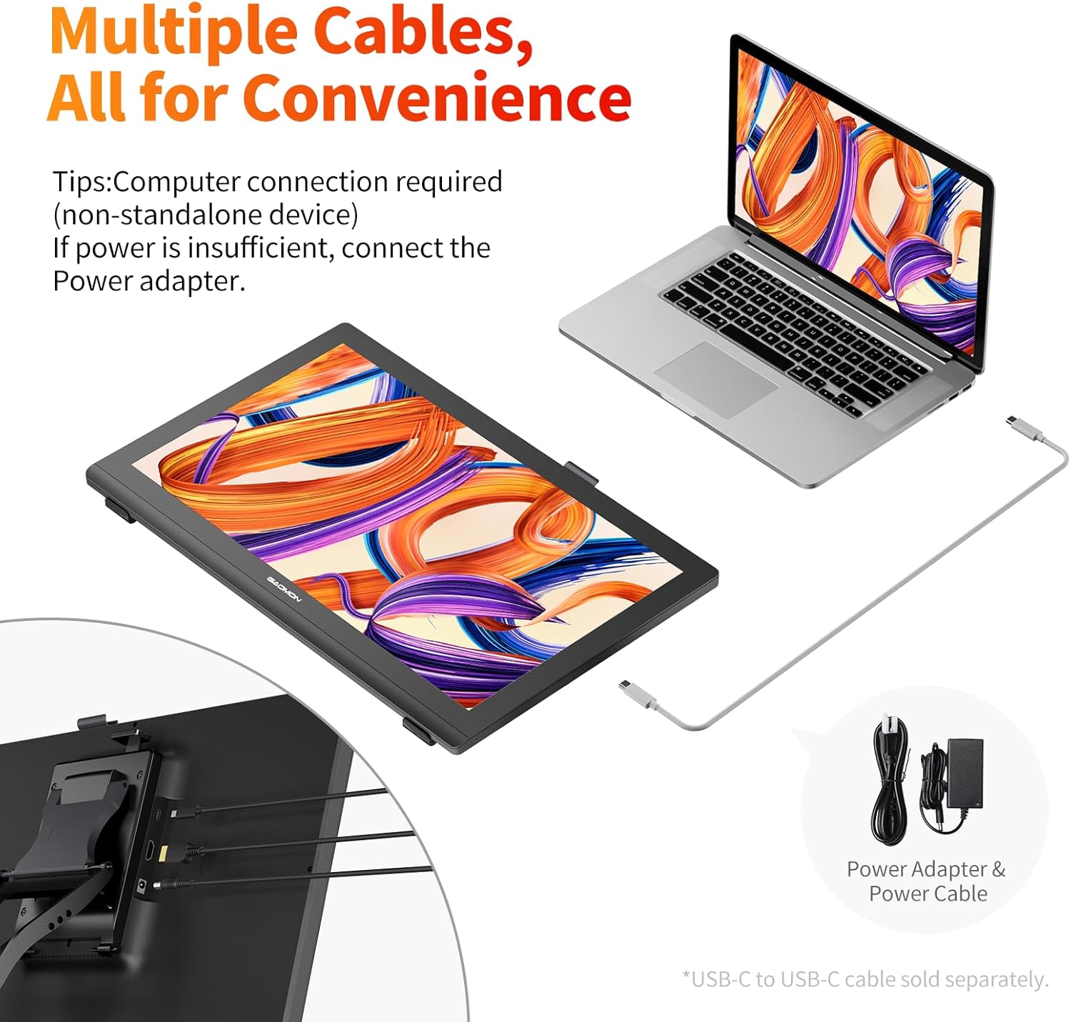 GAOMON Pro 19 Drawing Tablet with Screen, 18.4" 4K UHD Graphic Monitor, 16K Pressure Battery-Free Pen, 99% sRGB △E<1.5 Color Accurate, Fully Laminated Anti-Glare, for Digital Art, Animation, Design