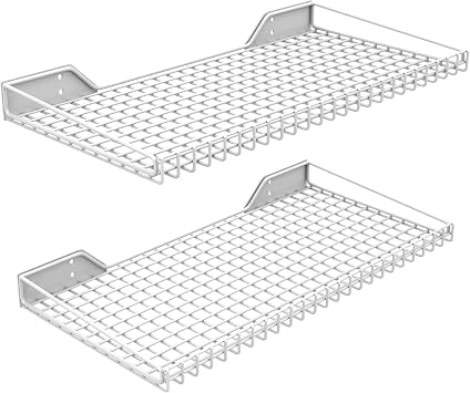 Wall Mounted Storage Shelf for Garage, 2 Pack Metal Shelf Rack | Heavy-Duty Wall Organizer Shelves Suitable for Shop, Shed, Garage 23.5inch x 12inch White