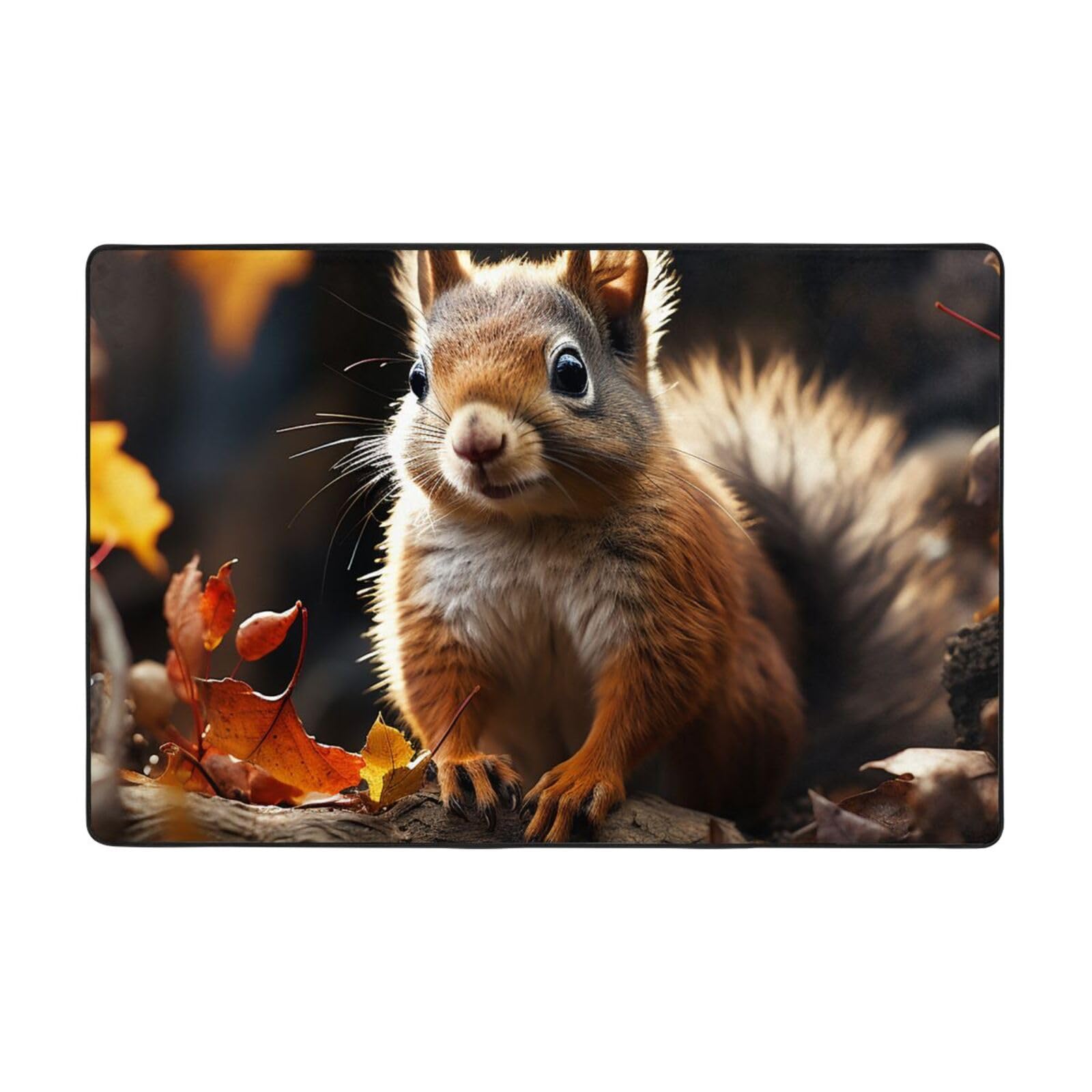Tapis motif écureuil en flanelle pour créer un coin lecture cosy