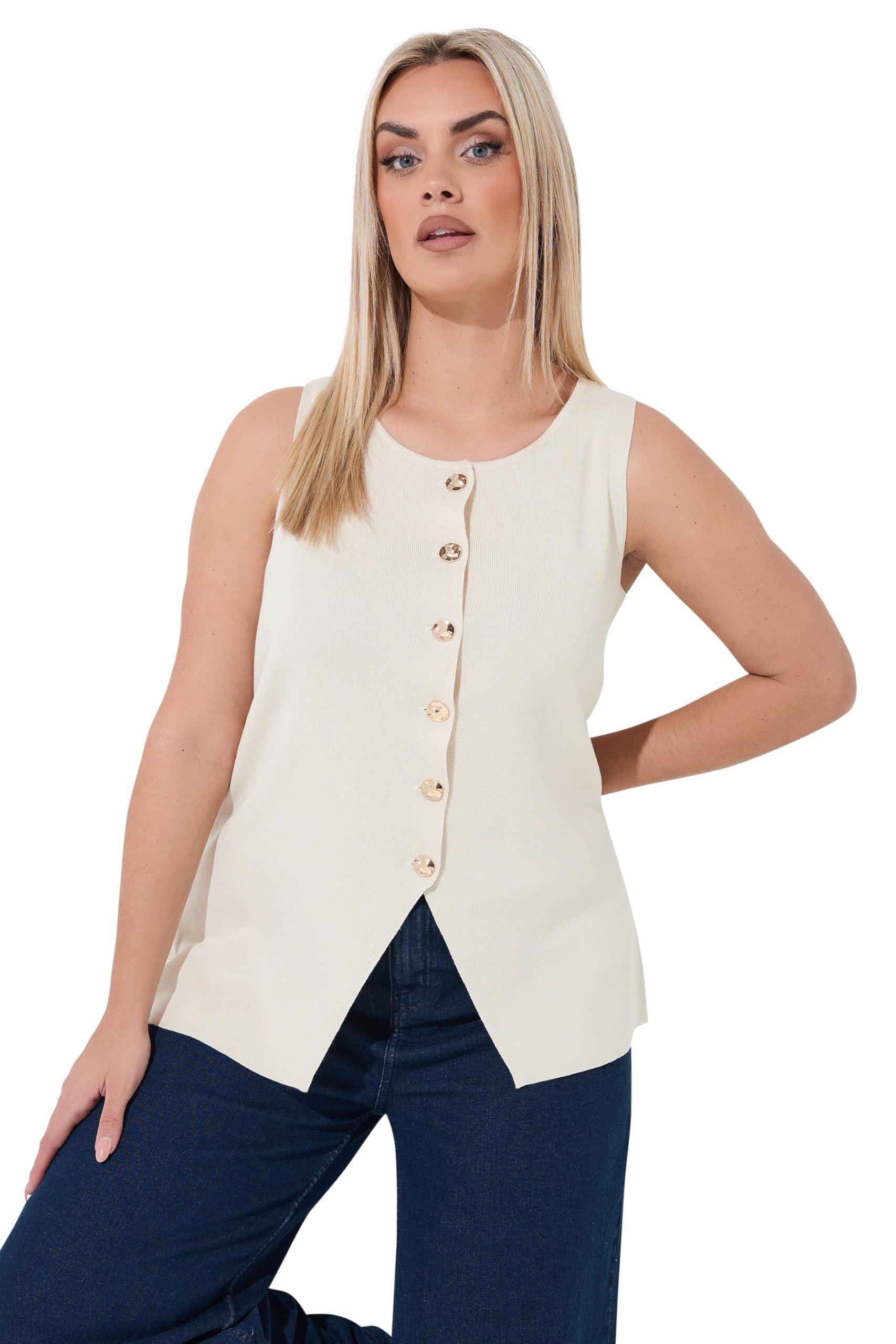 Yours Limited Collection Curve Compact Knitted Waistcoat - Women's - Plus Size Curve