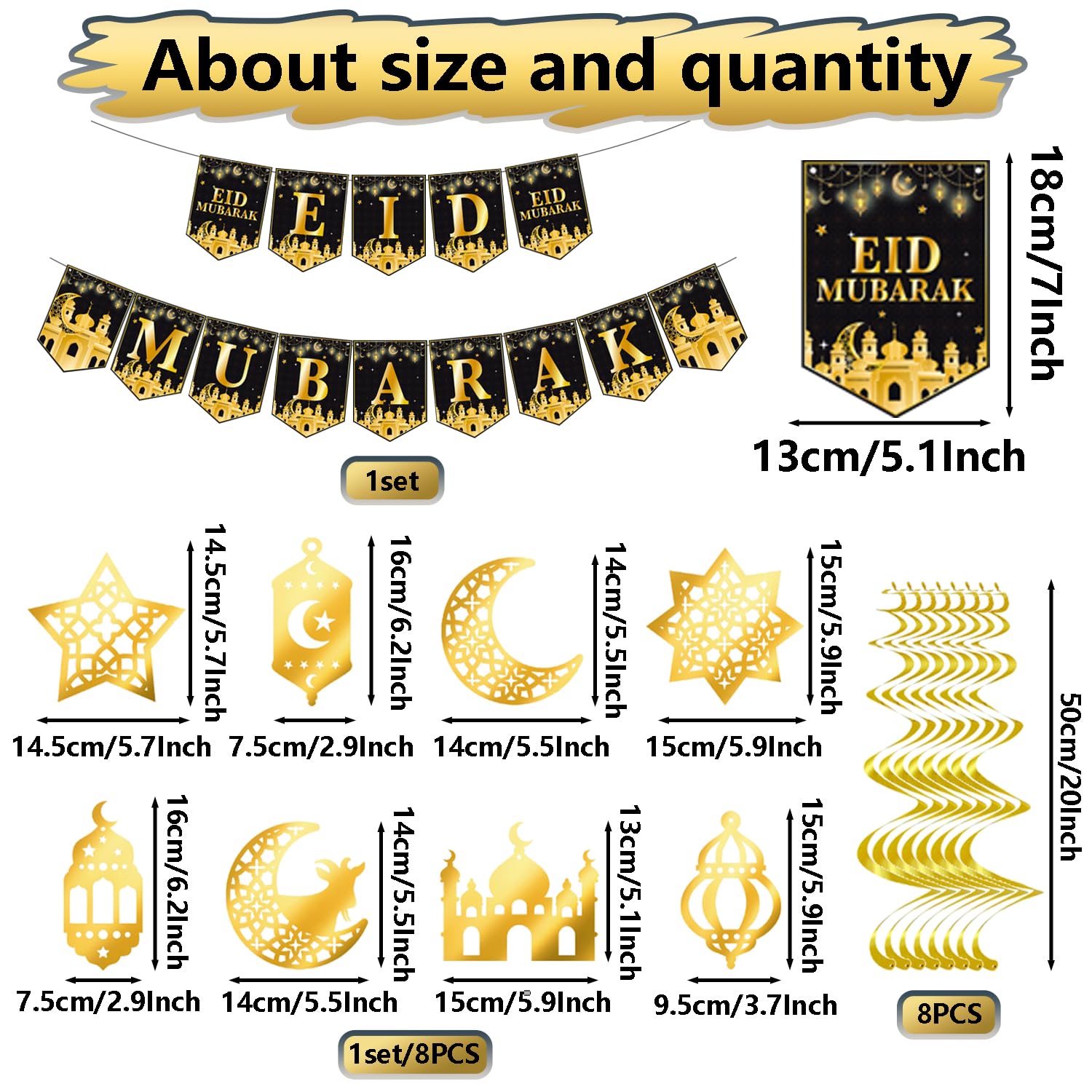 Décoration Ramadan - Bannière Et Guirlandes Lune Étoile Pour Fête Musulmane