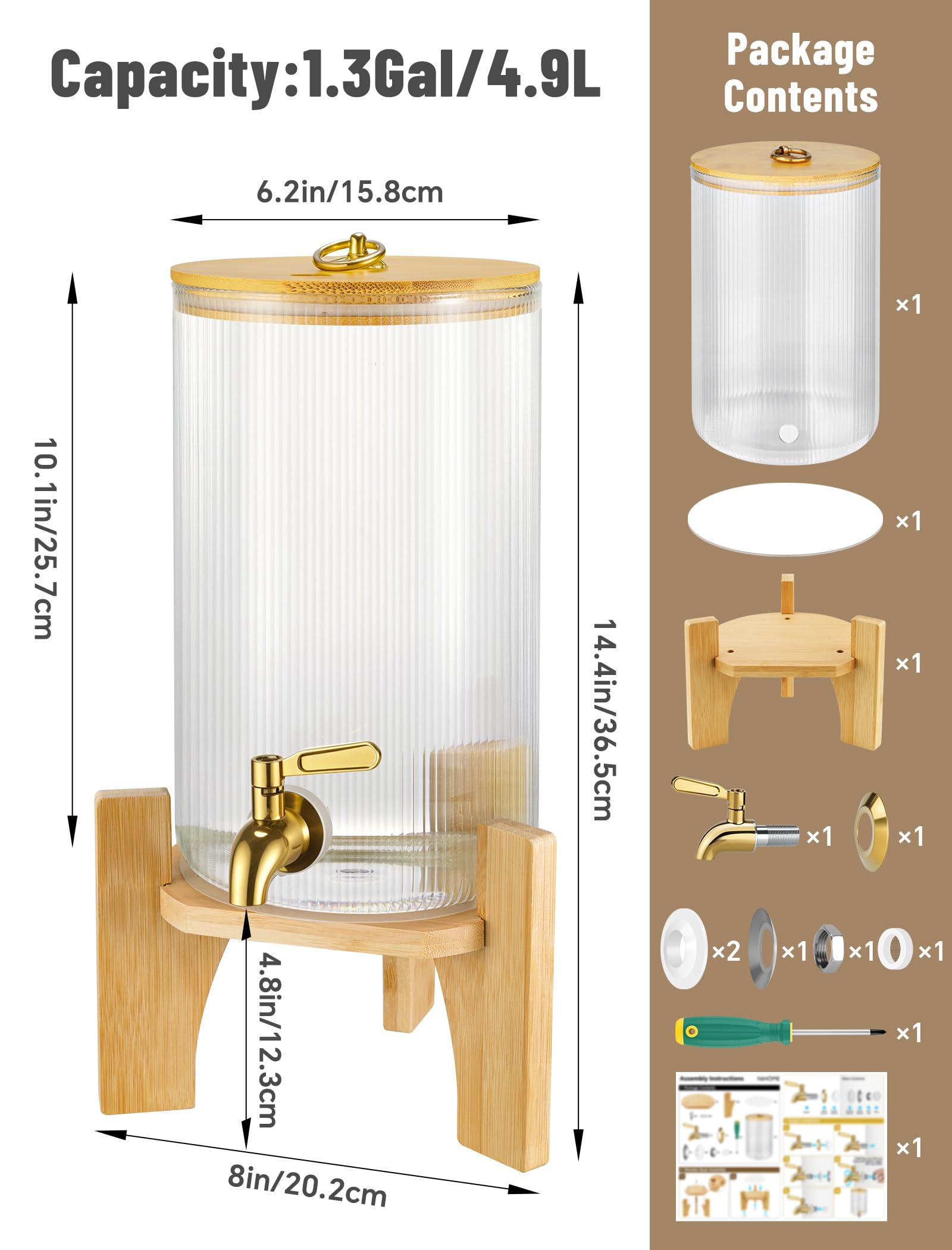 NiHome Dispensador de bebidas heladas (1 unidad)