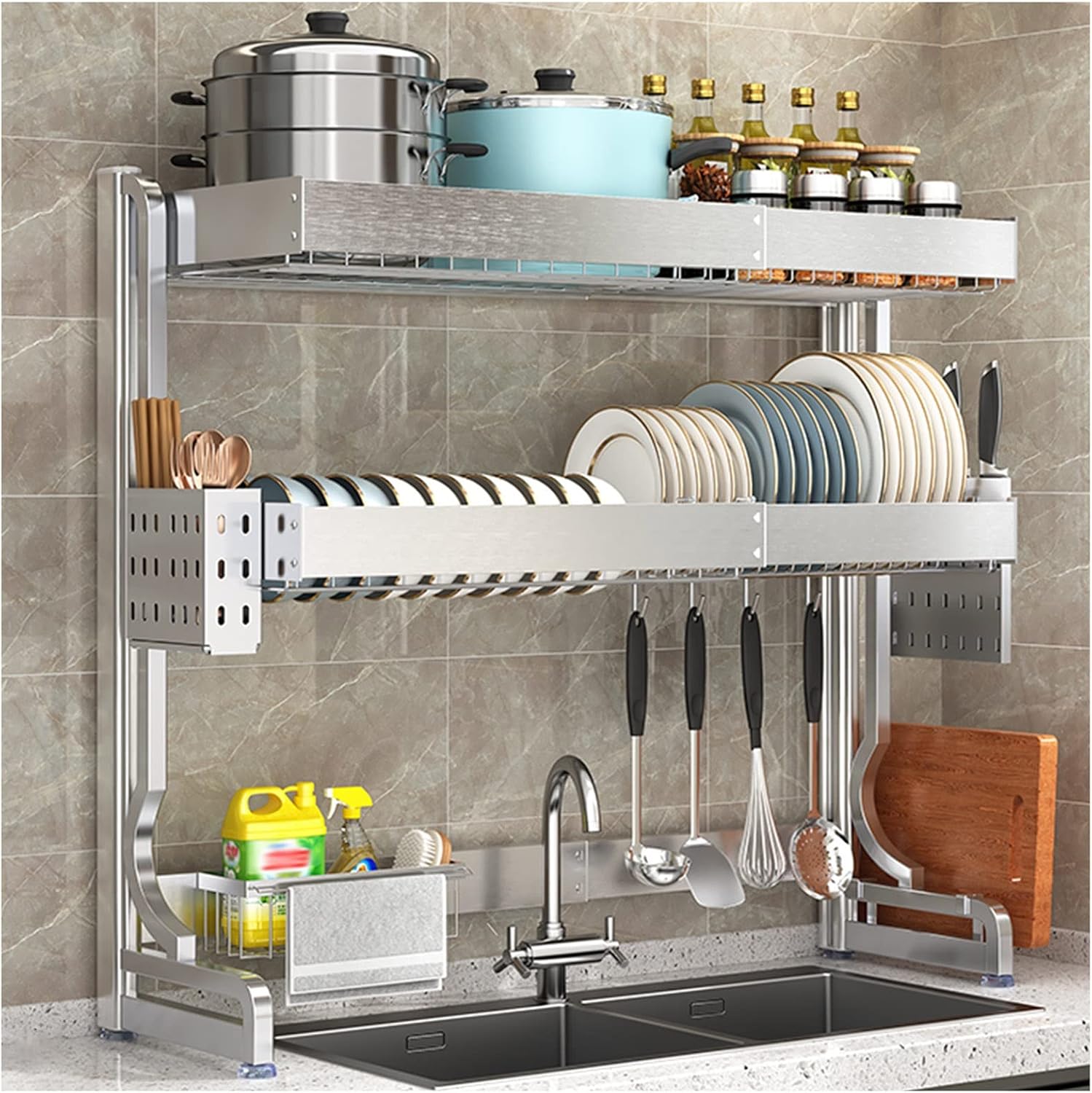 Over Sink Dish Drying Rack Adjustable Large Dish Rack