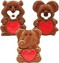 Valentine's Cuddly Cuties Big Milk Chocolate, 12-Pack, 2.5oz Holiday Treats, Chocolaty 'n Smooth, Individually Boxed, Kosher Certified