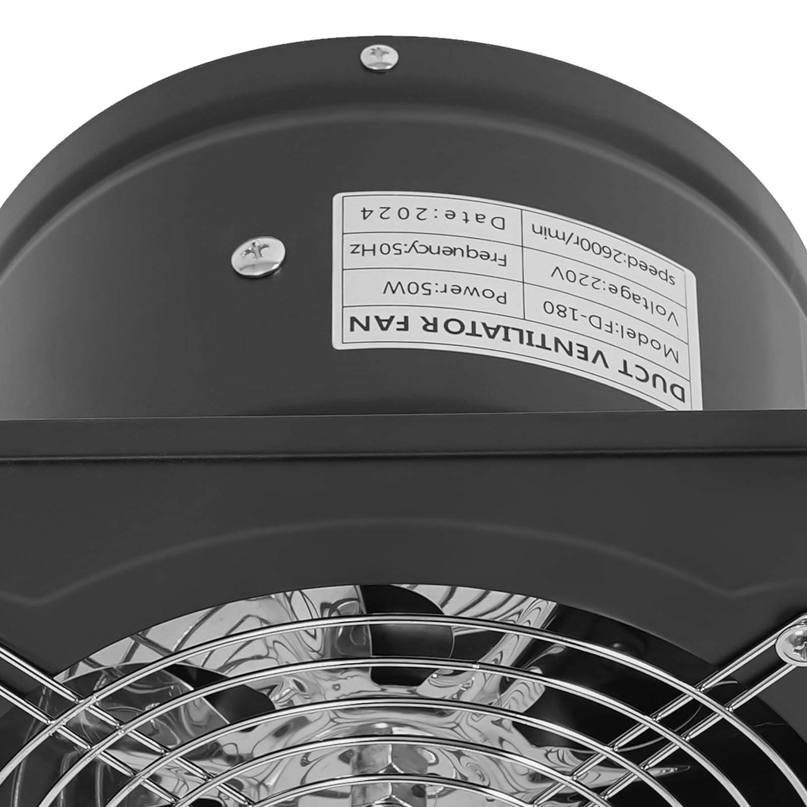 Wentylator wyciągowy, 50 W, 2600 obr./min, przemysłowy, 7 łopatek, średnica grzbietu, wentylator osiowy z odporną na warunki atmosferyczne klapą wylotową