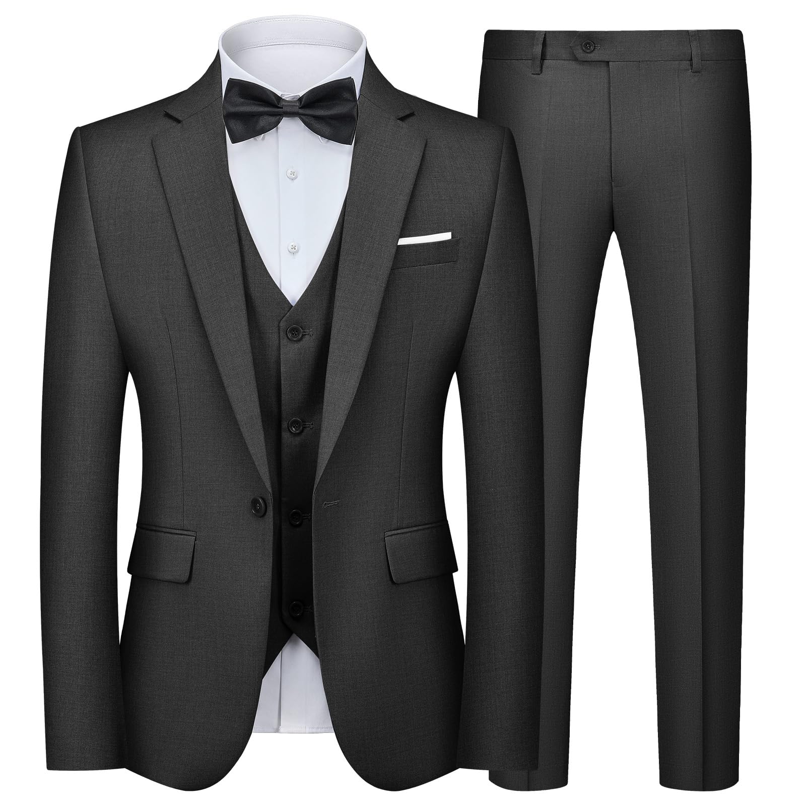 Trajes para Hombre de 3 Piezas Slim Fit Elegantes Negocio Boda Traje Blazer Chalecos Pantalones