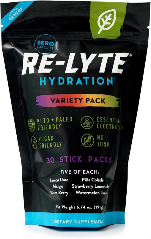 REDMOND Re-Lyte Electrolyte Powder Packets (Variety Pack) 30ct | No Added Sugar, Hydration Packets