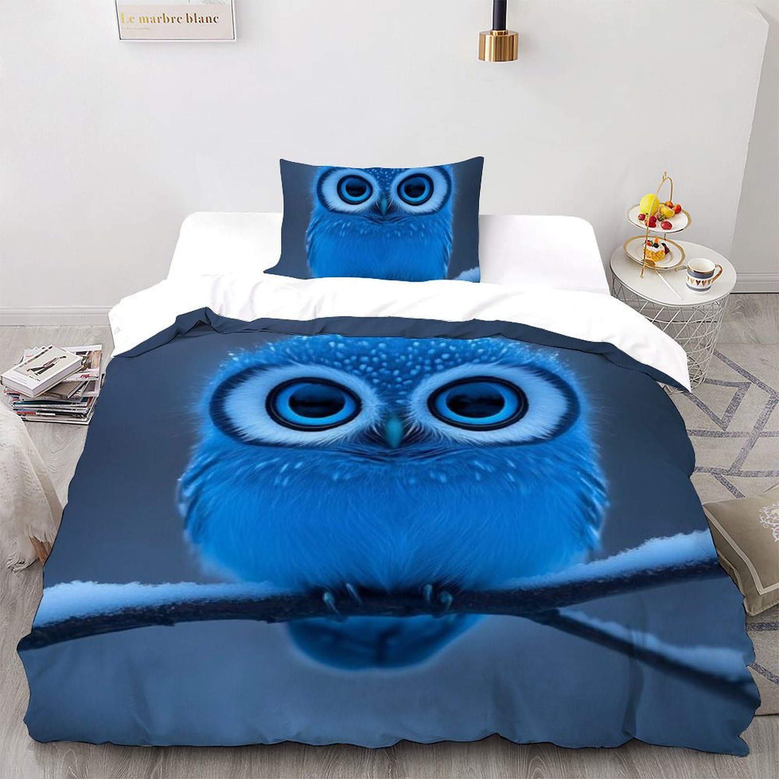 Housse de couette 135x200 microfibre imprimé 3D avec zip résistant