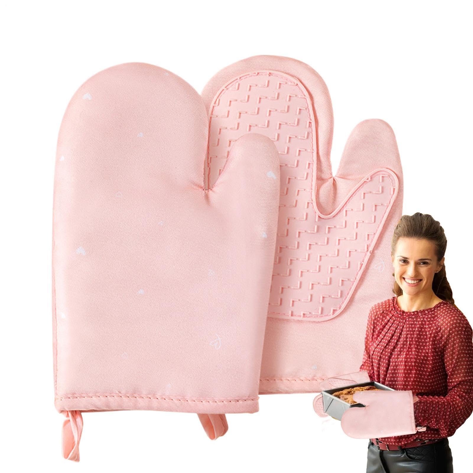Gants de cuisine antidérapants et anti-brûlure en silicone doux lot de 2