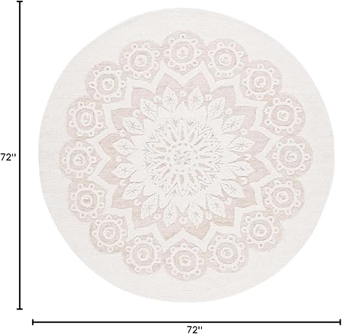 Miniatura 93 de SAFAVIEH Blossom Collection BLM108B - Alfombra cuadrada de lana de primera calidad, hecha a mano, 10 pies, color marfil/beige