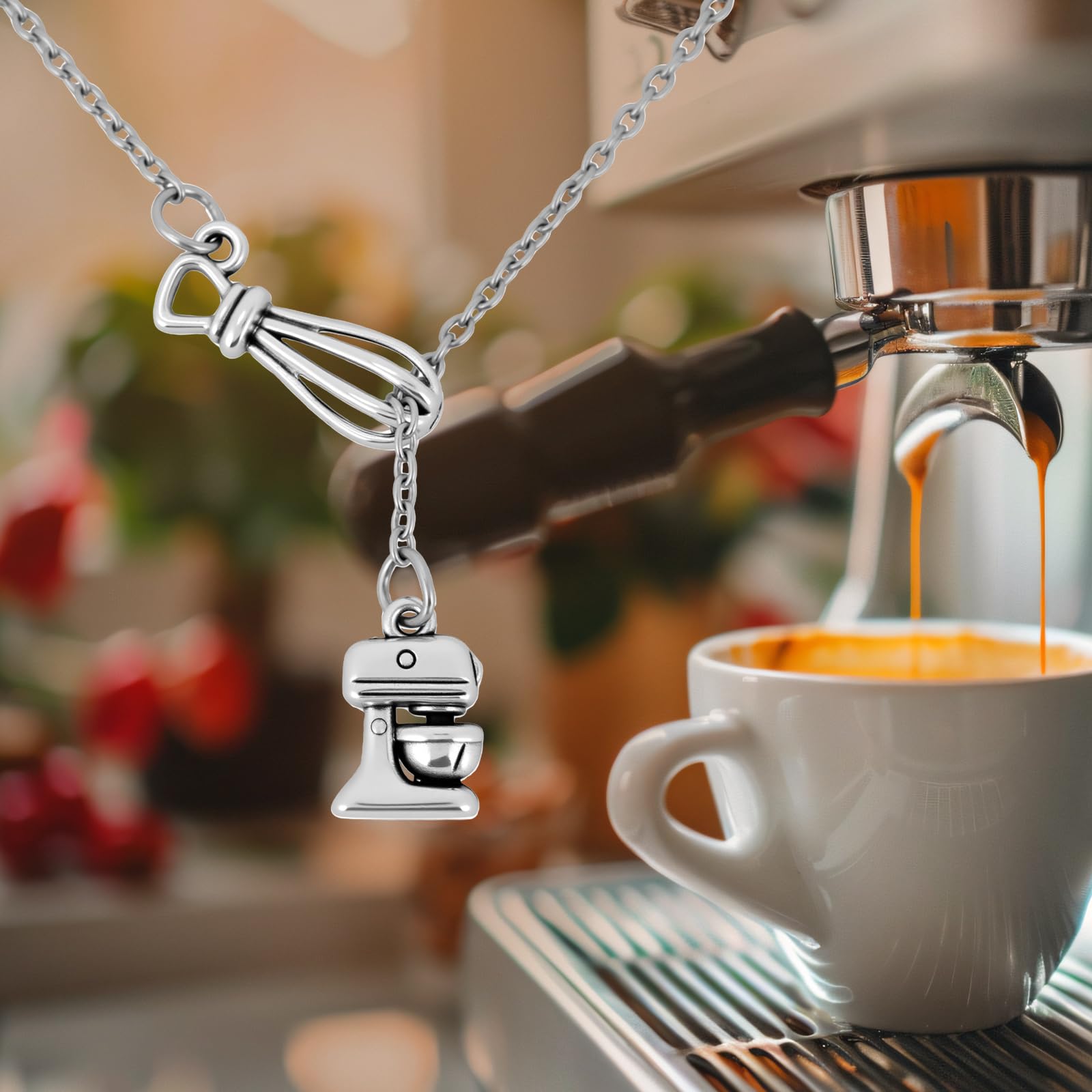 Mikovivi Baking Necklace for Women, 32.5cm/12.8 Inch Chef Gifts Jewelry Baker Necklace Charm for Female Bakers Gift Baking-Themed Party
